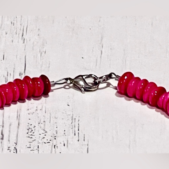 Pink and Silver Handmade Beaded Bracelet - Picture 6 of 6